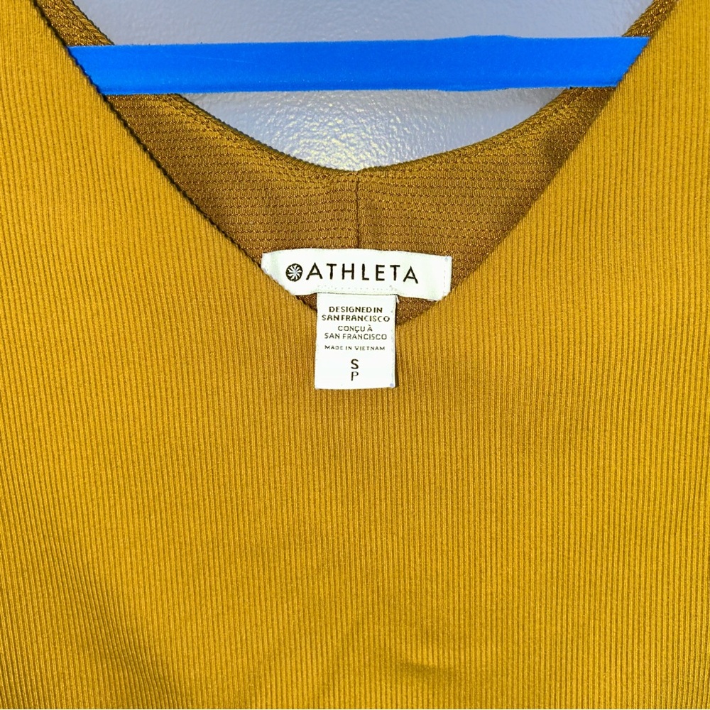 Athleta Ryder Dress Brass Yellow Sleeveless Midi Size Small - Picture 10 of 11